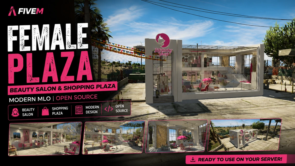 Female Plaza MLO FiveM | Beauty Salon & Shopping Plaza | Open Source